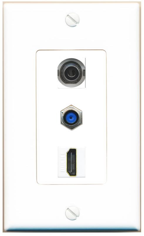 3.5mm F81 HDMI Wall Plate [White]