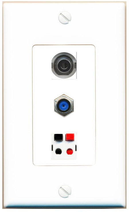 3.5mm F81 SPEAKER Wall Plate [White]