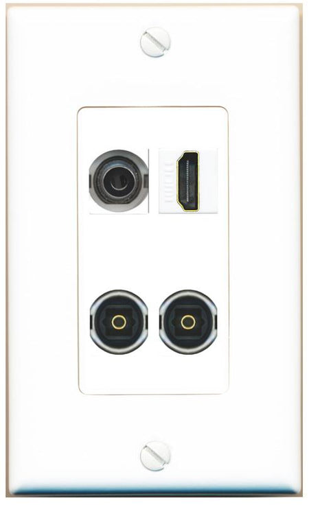 RiteAV 3.5mm HDMI 2 TOSLINK Wall Plate [White]
