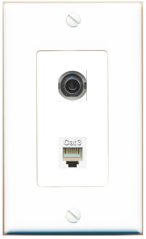 3.5mm PHONE Wall Plate [White]
