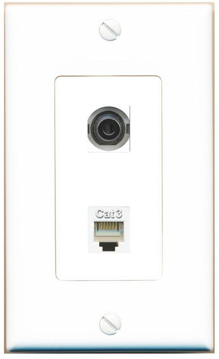 3.5mm PHONE Wall Plate [White]