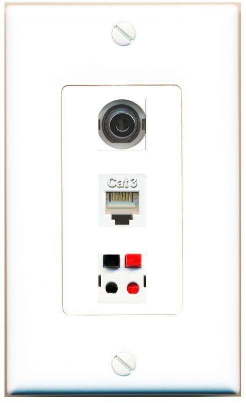 3.5mm PHONE SPEAKER Wall Plate [White]