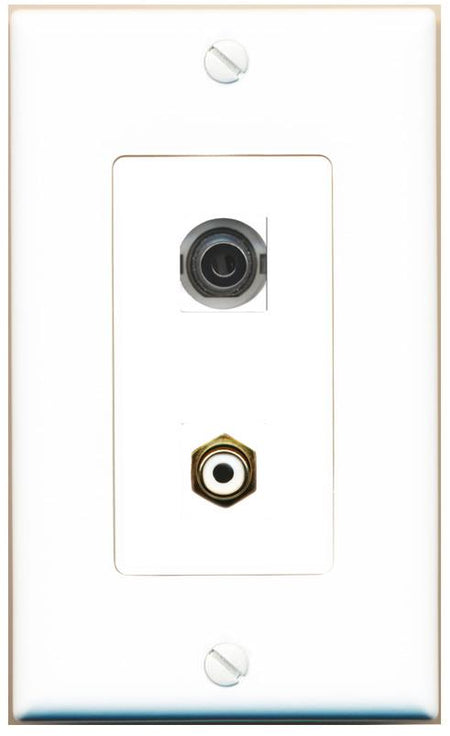 3.5mm RCA-WHITE Wall Plate [White]