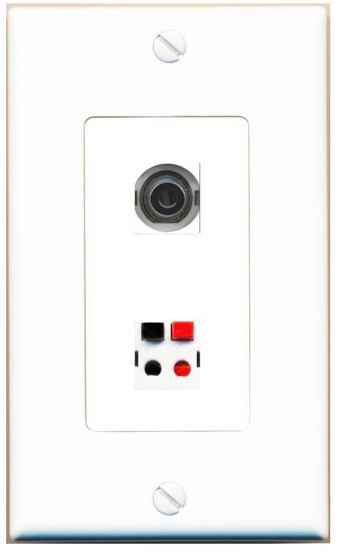 3.5mm SPEAKER Wall Plate [White]