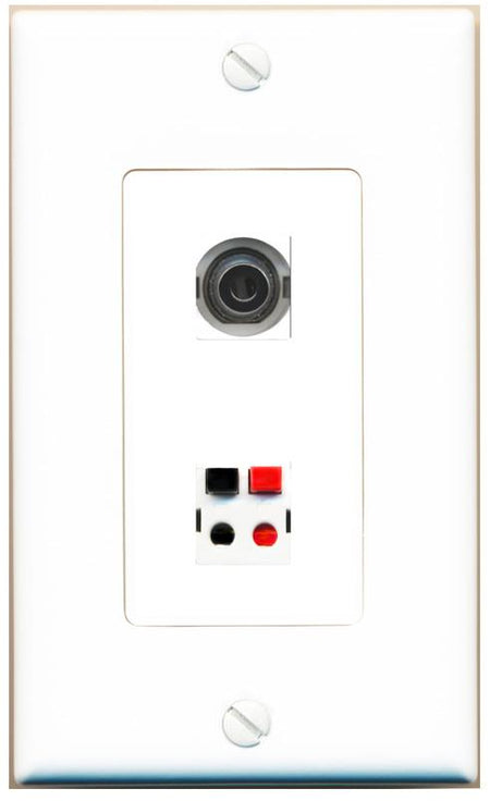 3.5mm SPEAKER Wall Plate [White]