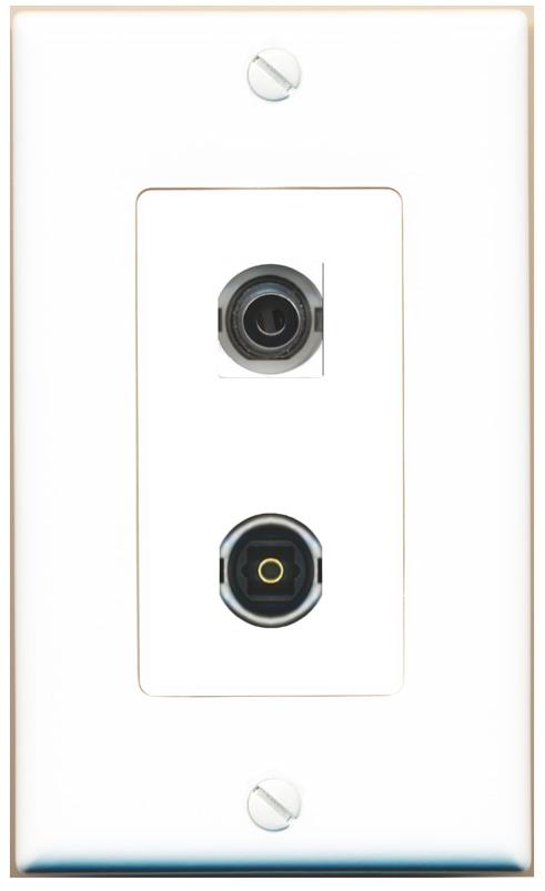 3.5mm TOSLINK Wall Plate [White]