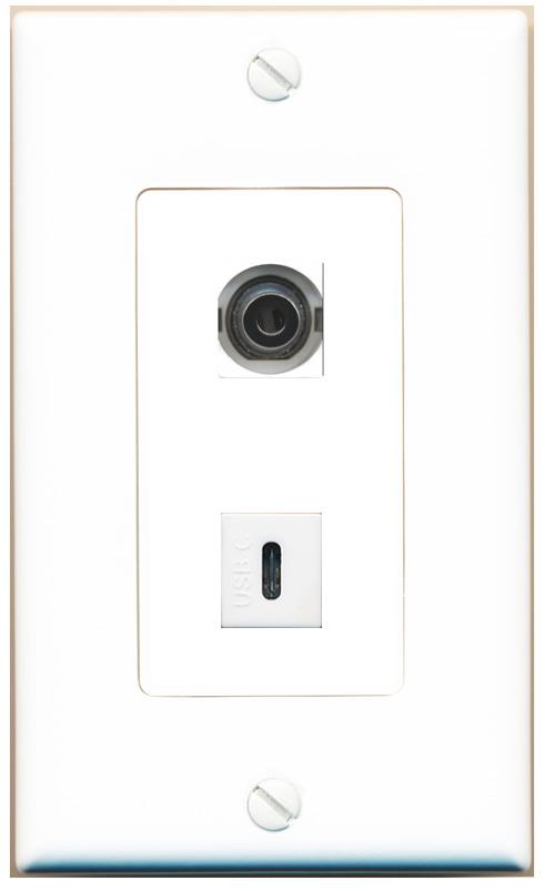 3.5mm USBC Wall Plate [White]