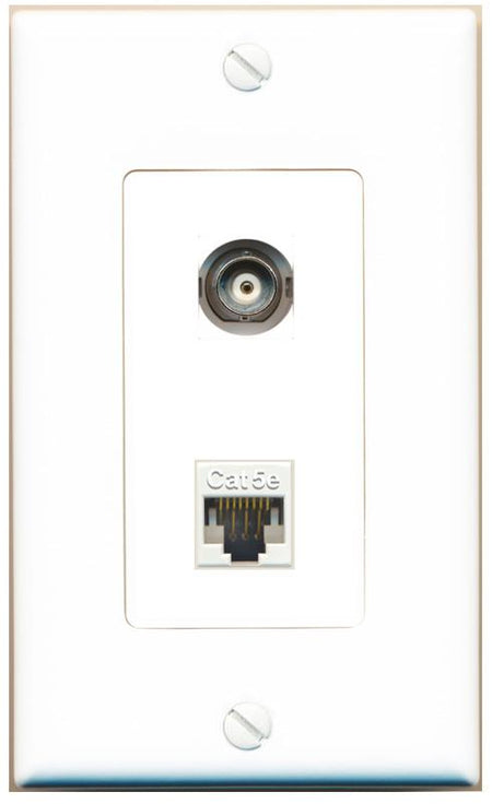 BNC CAT5E Wall Plate [White]