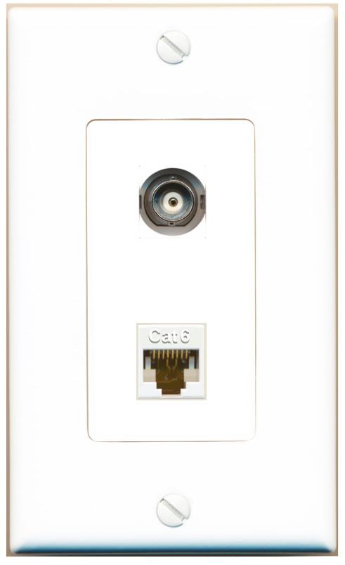 BNC CAT6 Wall Plate [White]