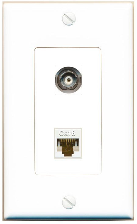 BNC CAT6 Wall Plate [White]