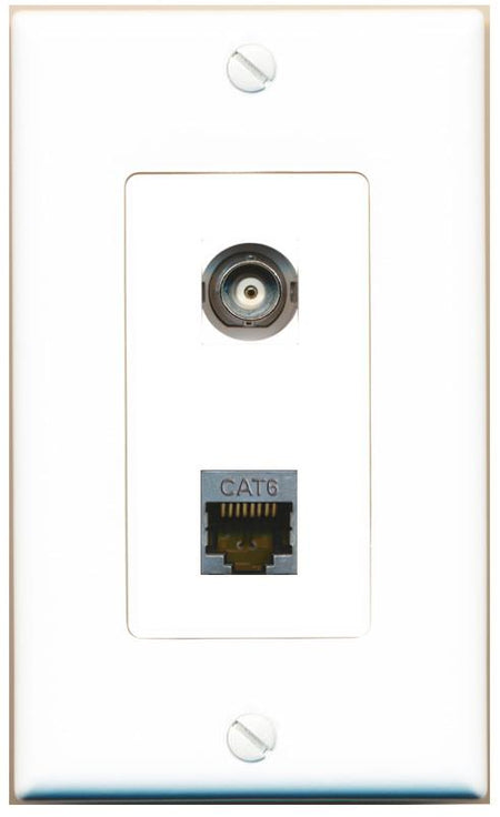 BNC CAT6-SHIELDED Wall Plate [White]