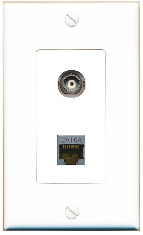 BNC CAT6A Wall Plate [White]