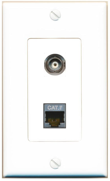BNC CAT7 Wall Plate [White]