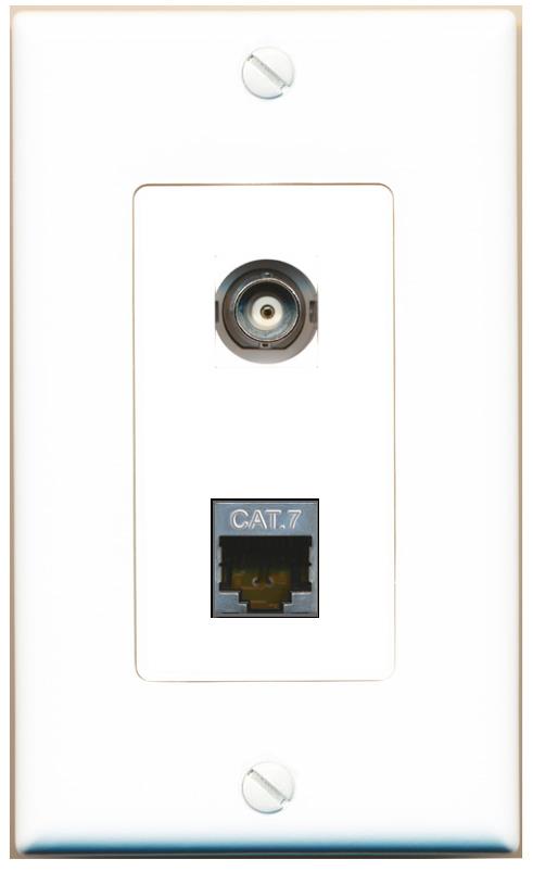 BNC CAT7 Wall Plate [White]