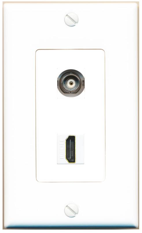 BNC HDMI Wall Plate [White]