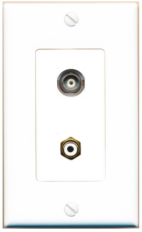 BNC RCA-WHITE Wall Plate [White]