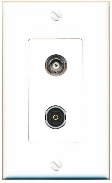 BNC TOSLINK Wall Plate [White]