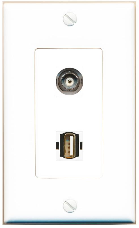 BNC USB2 Wall Plate [White]