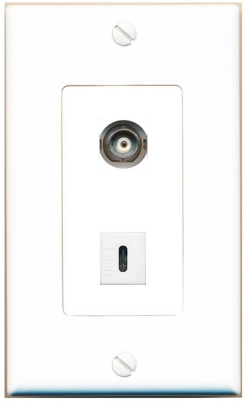 BNC USBC Wall Plate [White]