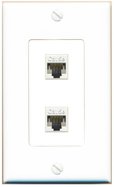 2 CAT5E Wall Plate [White]