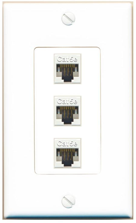 3 CAT5E Wall Plate [White]