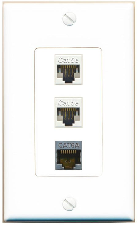 2 CAT5E CAT6A Wall Plate [White]