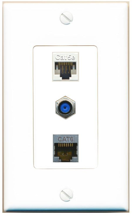 CAT5E CAT6-SHIELDED F81 Wall Plate [White]