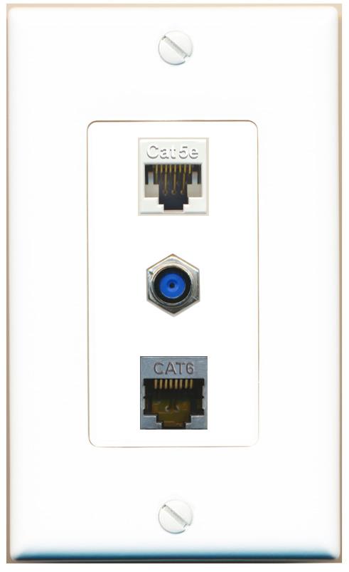 CAT5E CAT6-SHIELDED F81 Wall Plate [White]
