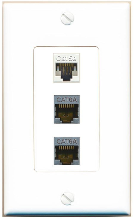 CAT5E 2 CAT6A Wall Plate [White]