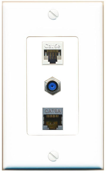 CAT5E CAT6A F81 Wall Plate [White]