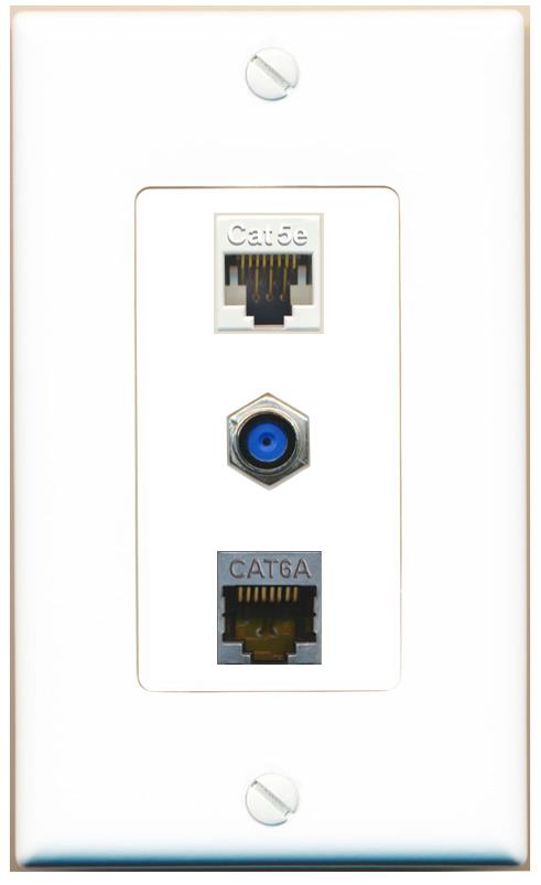 CAT5E CAT6A F81 Wall Plate [White]