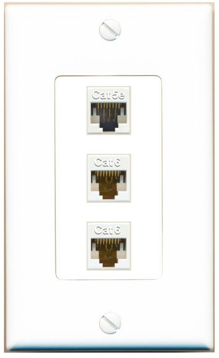 CAT5E 2 CAT6 Wall Plate [White]