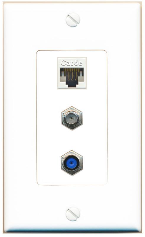 CAT5E COAX F81 Wall Plate [White]