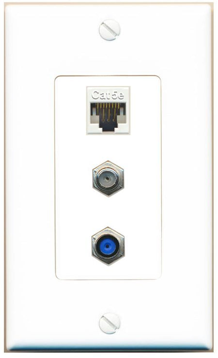 CAT5E COAX F81 Wall Plate [White]