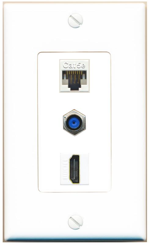 CAT5E F81 HDMI Wall Plate [White]