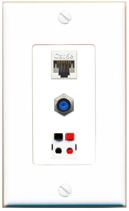 CAT5E F81 SPEAKER Wall Plate [White]