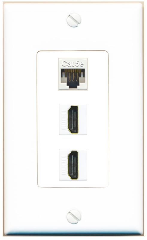 CAT5E 2 HDMI Wall Plate [White]