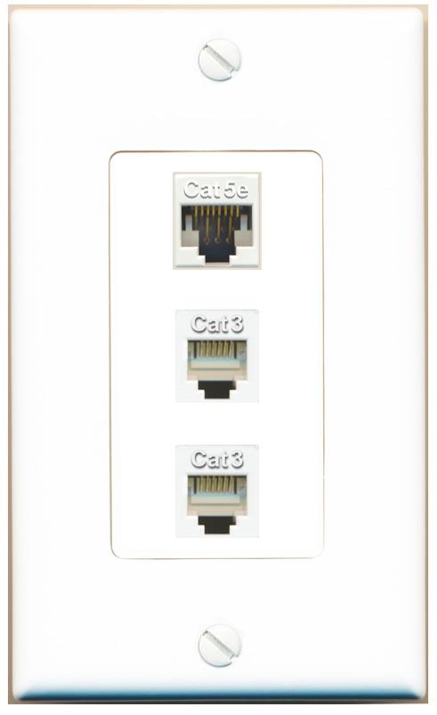 CAT5E 2 PHONE Wall Plate [White]
