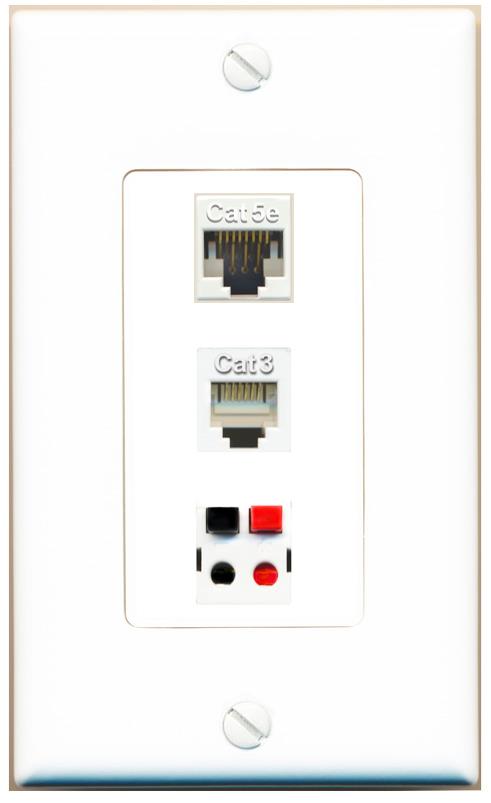CAT5E PHONE SPEAKER Wall Plate [White]