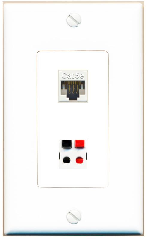 CAT5E SPEAKER Wall Plate [White]