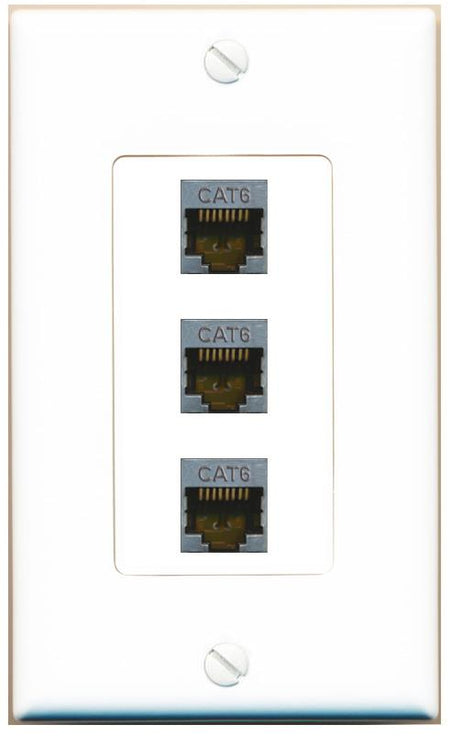 3 CAT6-SHIELDED Wall Plate [White]