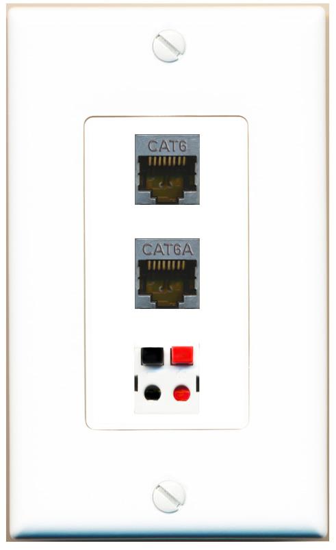 CAT6-SHIELDED CAT6A SPEAKER Wall Plate [White]