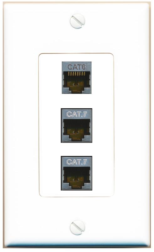 CAT6-SHIELDED 2 CAT7 Wall Plate [White]