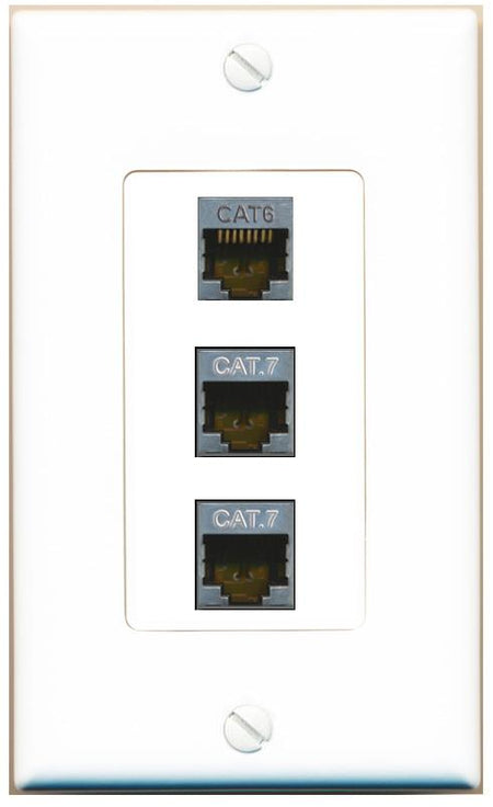 CAT6-SHIELDED 2 CAT7 Wall Plate [White]