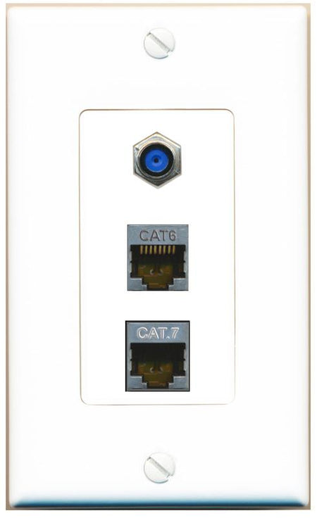 CAT6-SHIELDED CAT7 F81 Wall Plate [White]