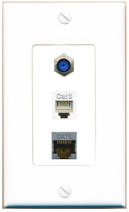 CAT6-SHIELDED F81 PHONE Wall Plate [White]