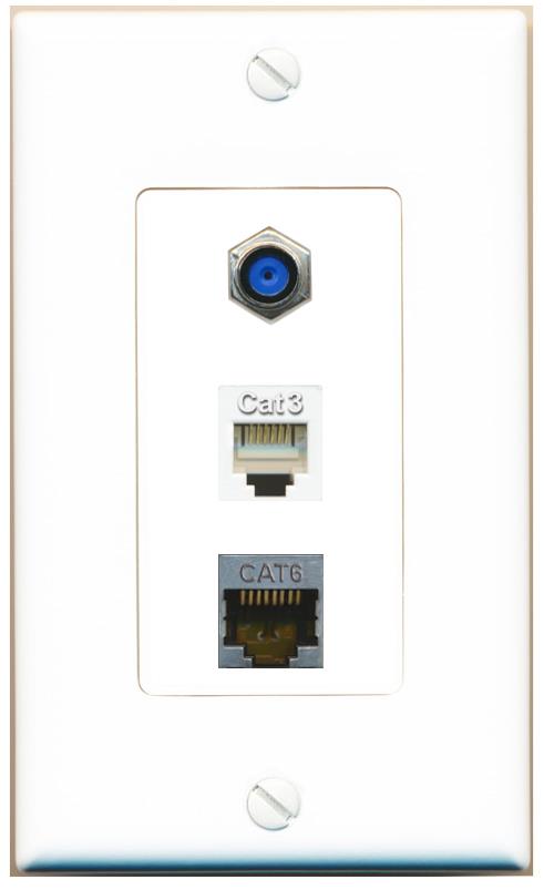 CAT6-SHIELDED F81 PHONE Wall Plate [White]