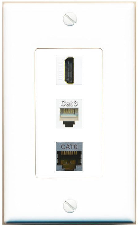 CAT6-SHIELDED HDMI PHONE Wall Plate [White]