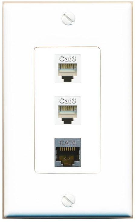 CAT6-SHIELDED 2 PHONE Wall Plate [White]