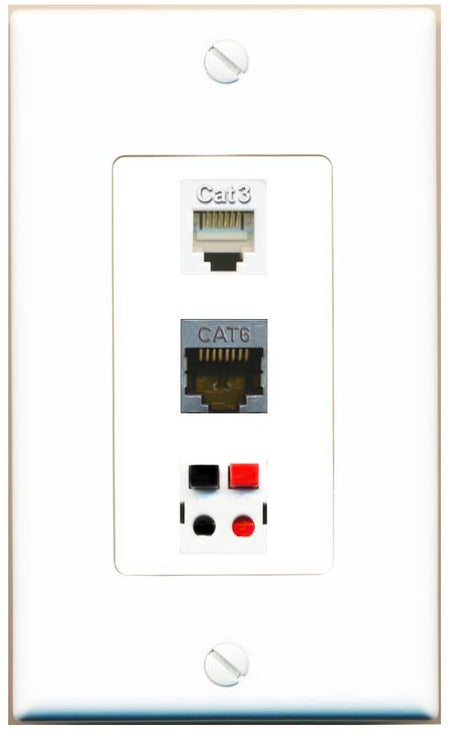 CAT6-SHIELDED PHONE SPEAKER Wall Plate [White]